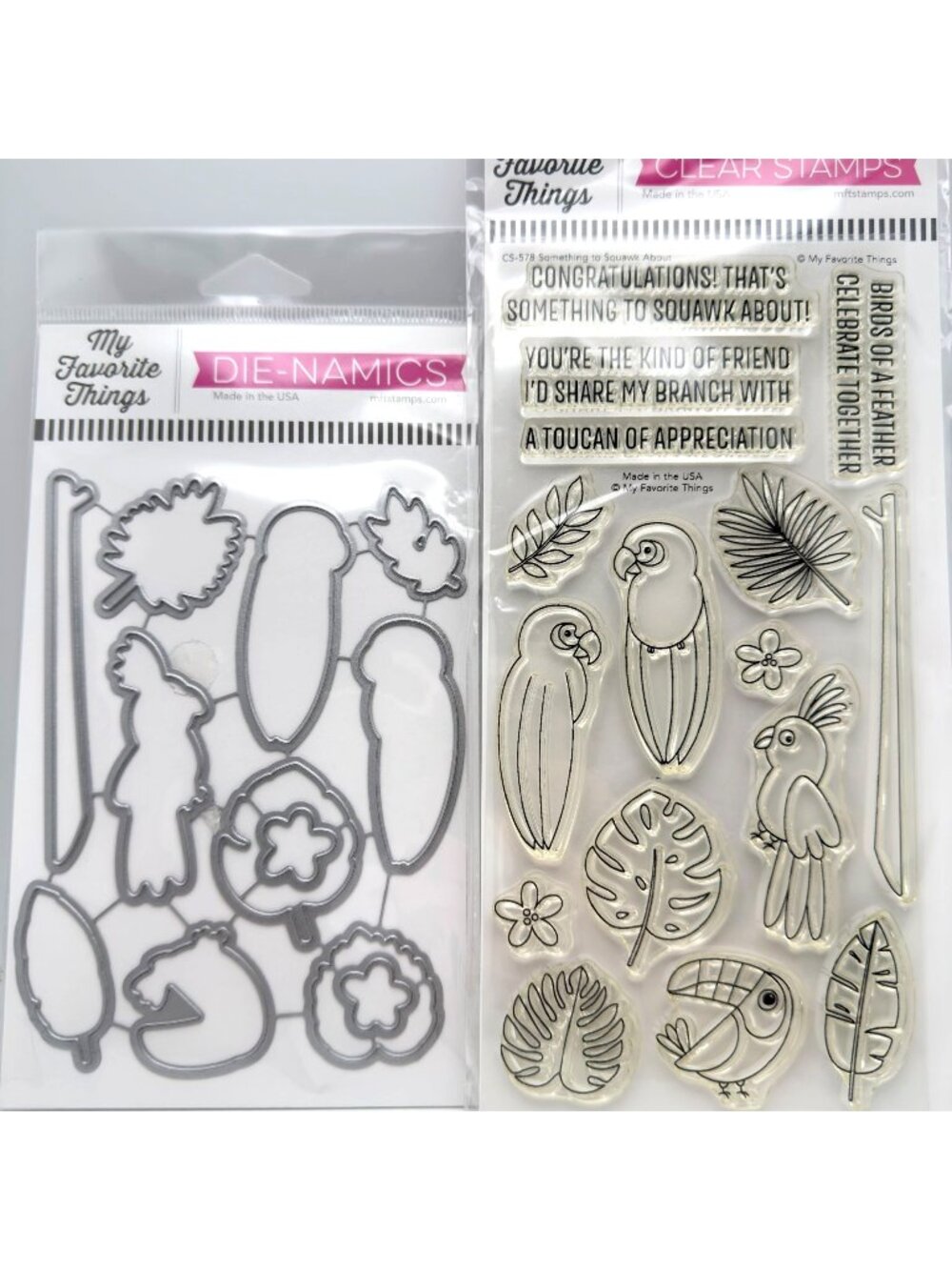 My Favorite Things Something To Squawk About Clear Stamps & Die-Namics Set NEW